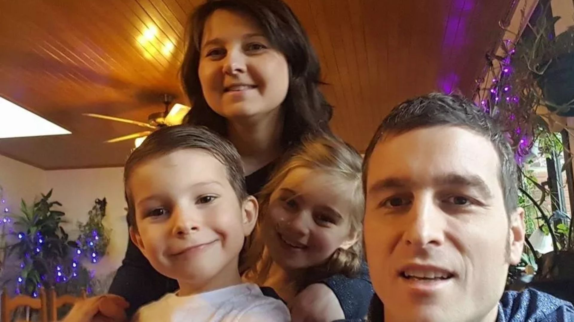Lucas pictured with his family